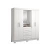 ROPERO PUERTAS CAJONES CON ESPEJO CAPELINHA NT NOTAVEL BLANCO ABB-160827