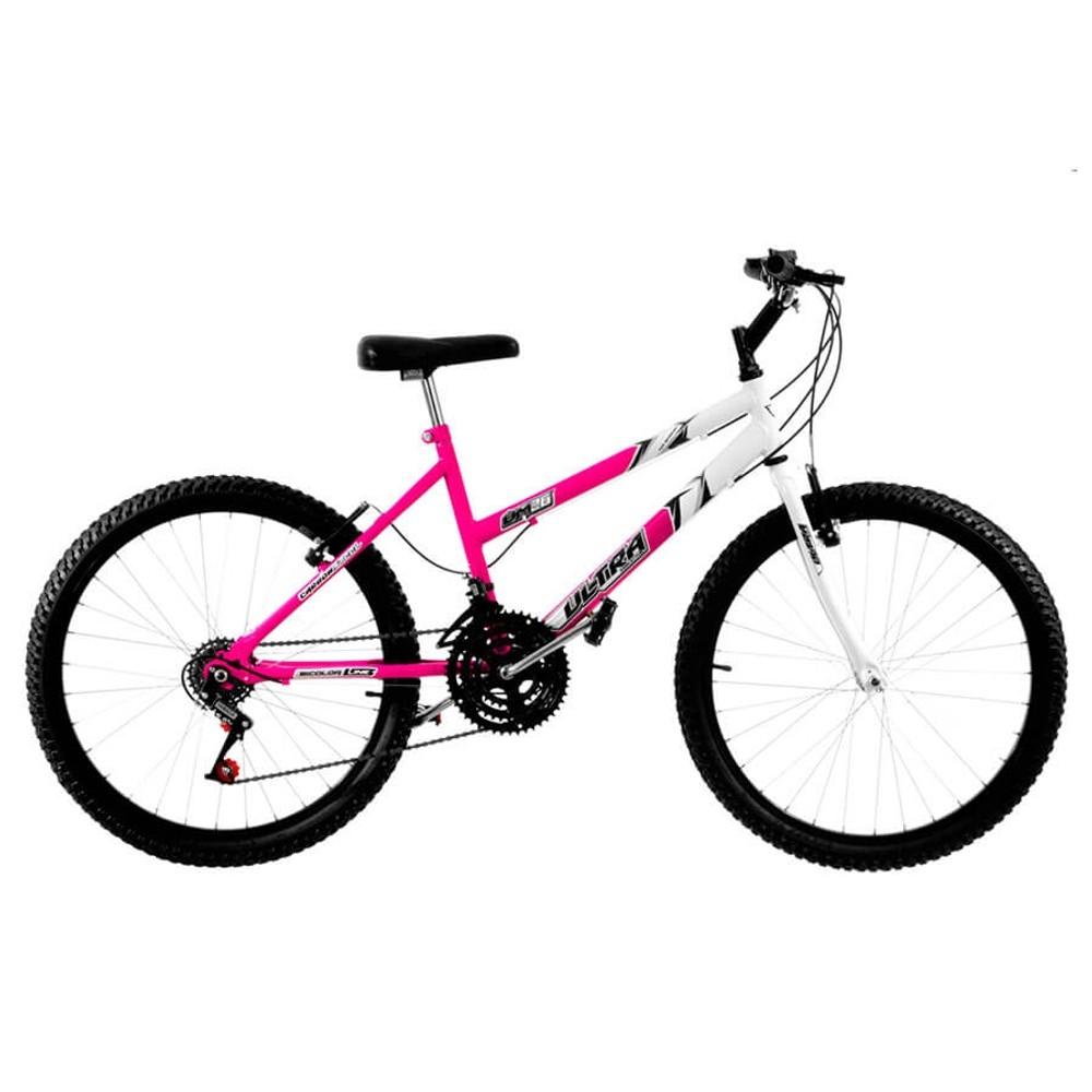 BICICLETA ARO BICOLOR FEMENINA ULTRA BIKES ROSA|BLANCO ABB-244572