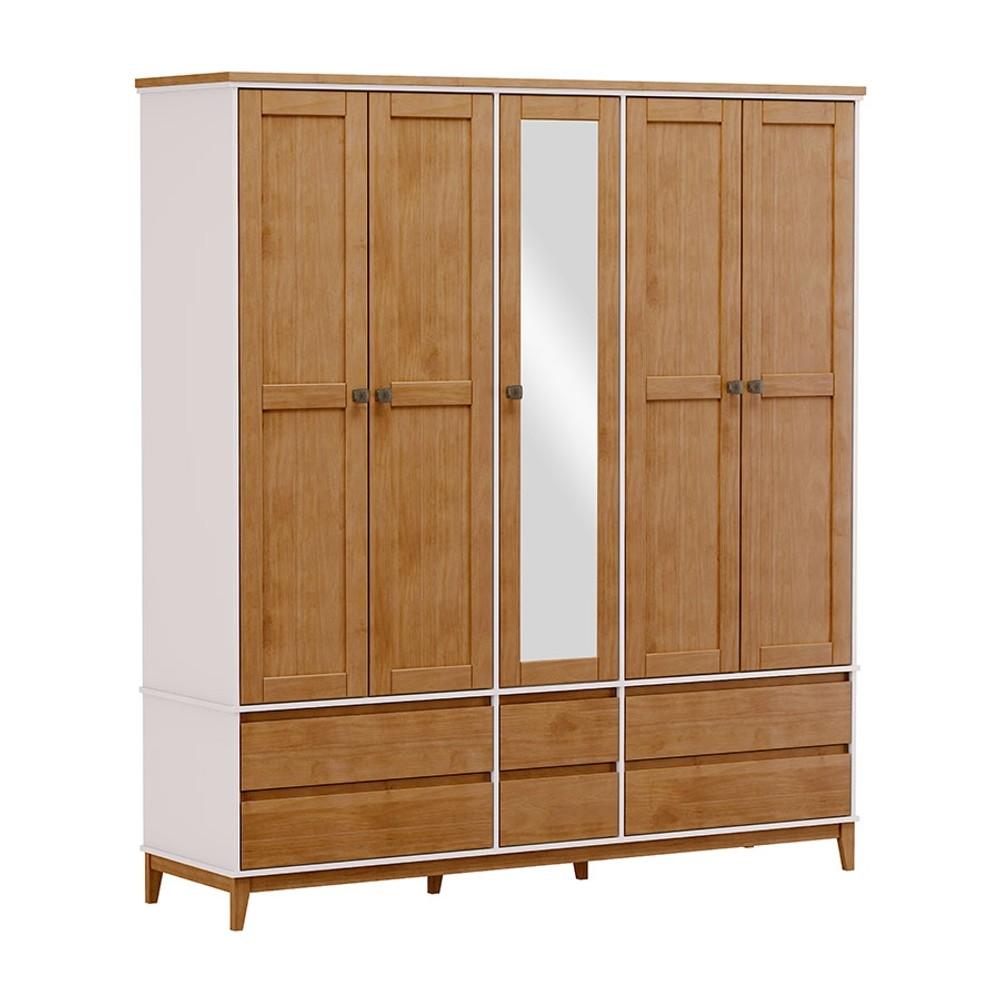 ROPERO PUERTAS CAJONES CON ESPEJO BF FINESTRA OFF WHITE|FREIJO ABB-287319