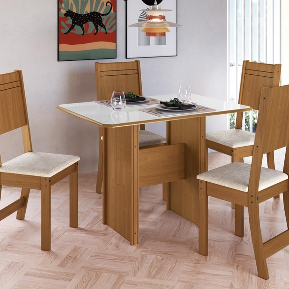 CONJUNTO COMEDOR SILLAS EVORA . INDÉKES FREIJO|OFF WHITE ABB-305402