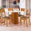 CONJUNTO COMEDOR REDONDO SILLAS ALICE . INDEKÉS FREIJO|OFF WHITE TELA CACAO ABB-305426