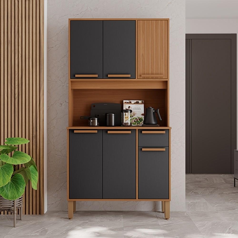 KIT COCINA PUERTAS CAJON LAGOS INDEKES FREIJO | PLOMO ABB-325424