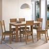 CONJUNTO COMEDOR SILLAS ATLANTA INDÉKES FREIJO | OFF WHITE | TELA CACAO ABB-326384