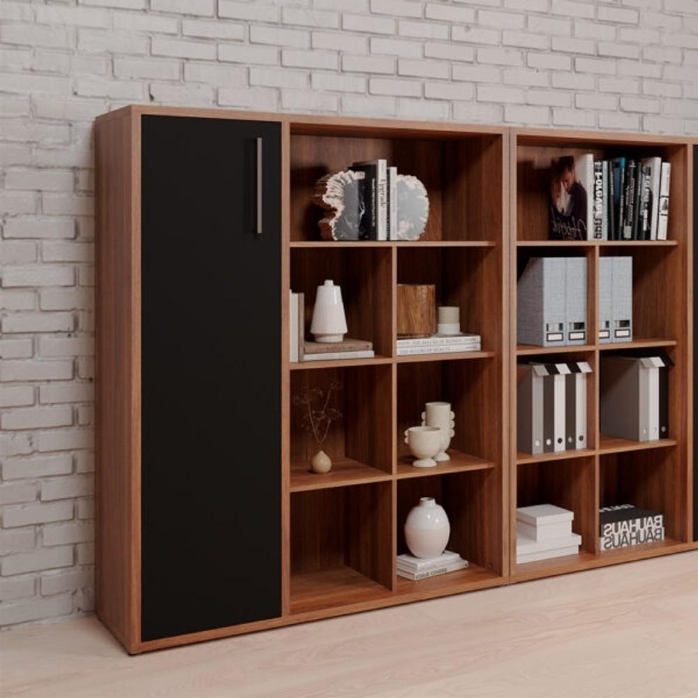 ARMARIO ALTO PREMIUM K .. PUERTA CON NICHO IZQUIERDO GIOBEL NOCE | NEGRO ABB-327916