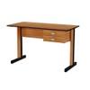 MESA DE ESCRITORIO ECONOMICA PERFECT . CON CAJONES GIOBEL NOGAL | NEGRO ABB-328111