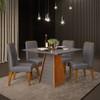 CONJUNTO COMEDOR CON VIDRIO FLER SILLAS LIA DJ FREIJO | GRIS URBANO | FREIJO | VELUD ABB-329125