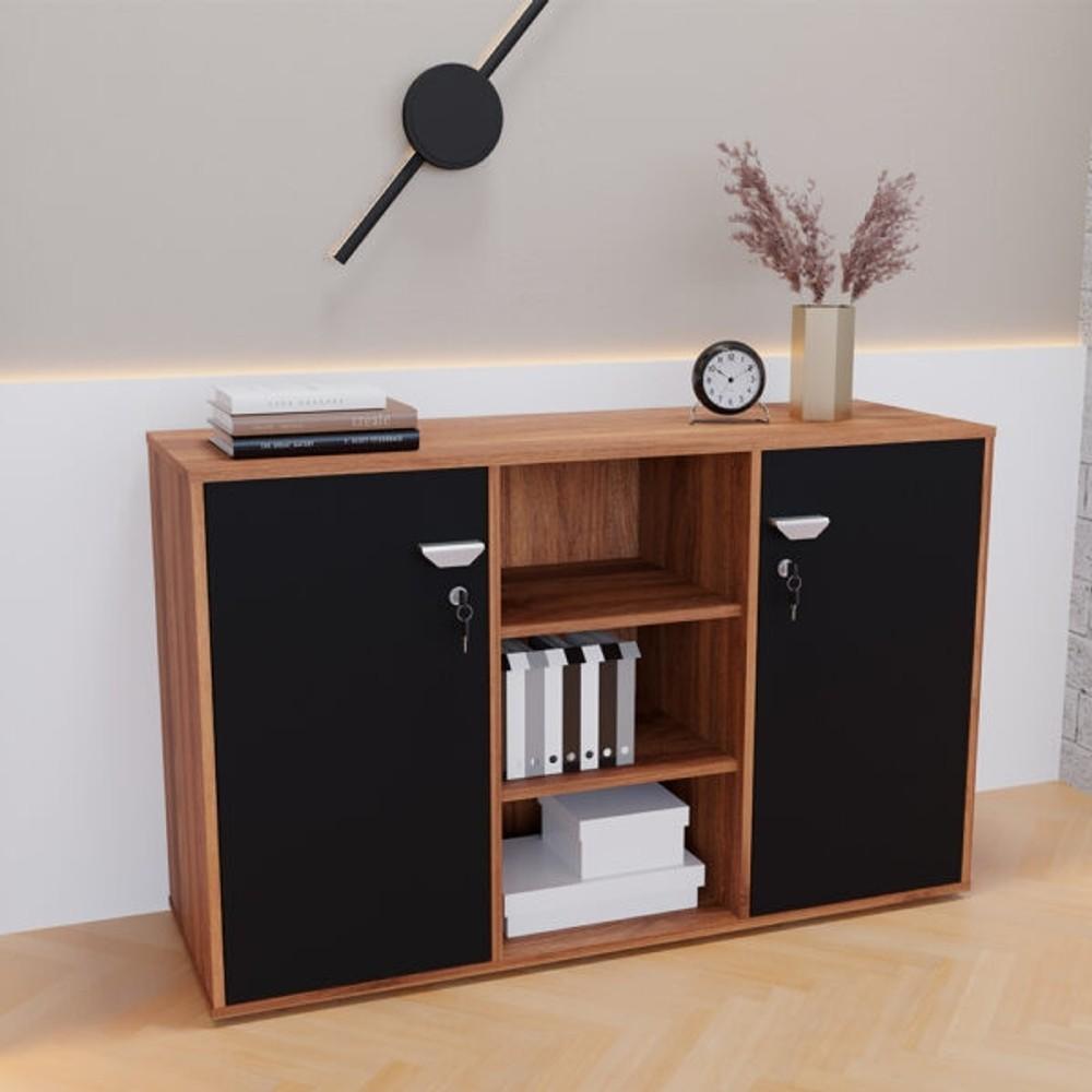 ARMARIO BAJO START PERFECT .. CON REPIZAS Y DOS PUERTAS GIOBEL NOCE | NEGRO ABB-332149