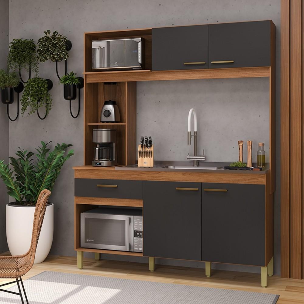 KIT COCINA PUERTAS CAJÓN ENNE INDEKES FREIJO|PLOMO ABB-338196