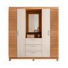 ROPERO PUERTAS CAJONES CON ESPEJO CAPELINHA CLAPTON . CAEMMUN FREIJO| OFF WHITE RIPA ABB-340793