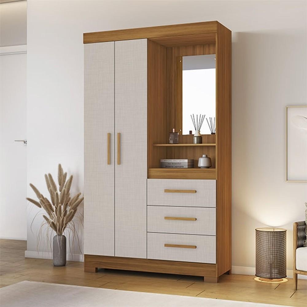 ROPERO PUERTAS CAJONES CON ESPEJO NT NOTAVEL FREIJO TREND | OFF WHITE ABB-343589