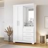ROPERO PUERTAS CAJONES CON ESPEJO NT NOTAVEL BLANCO NEW | ROSA FLEX ABB-343596