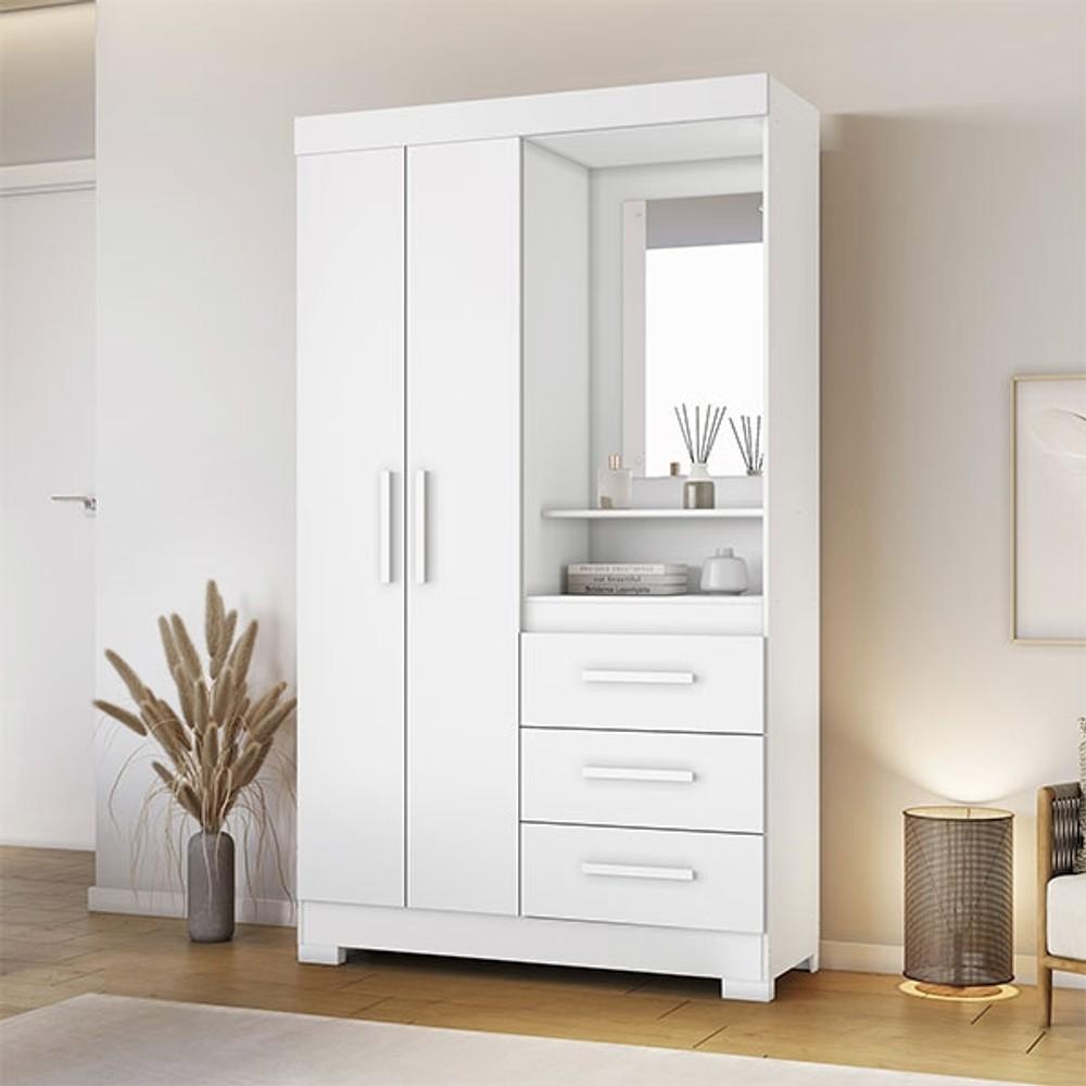 ROPERO PUERTAS CAJONES CON ESPEJO NT NOTAVEL BLANCO NEW | ROSA FLEX ABB-343596