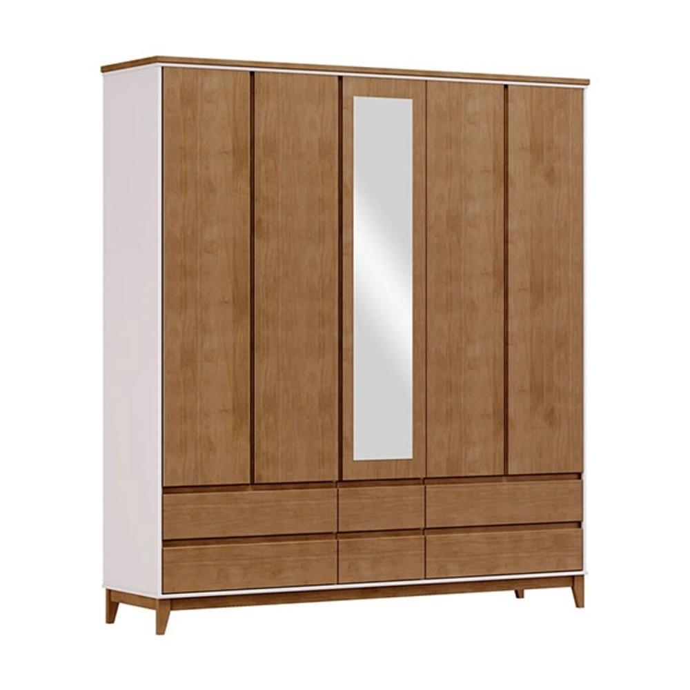 ROPERO PUERTAS CAJONES CON ESPEJO BFN FINESTRA OFF WHITE | FREIJO ABB-345705