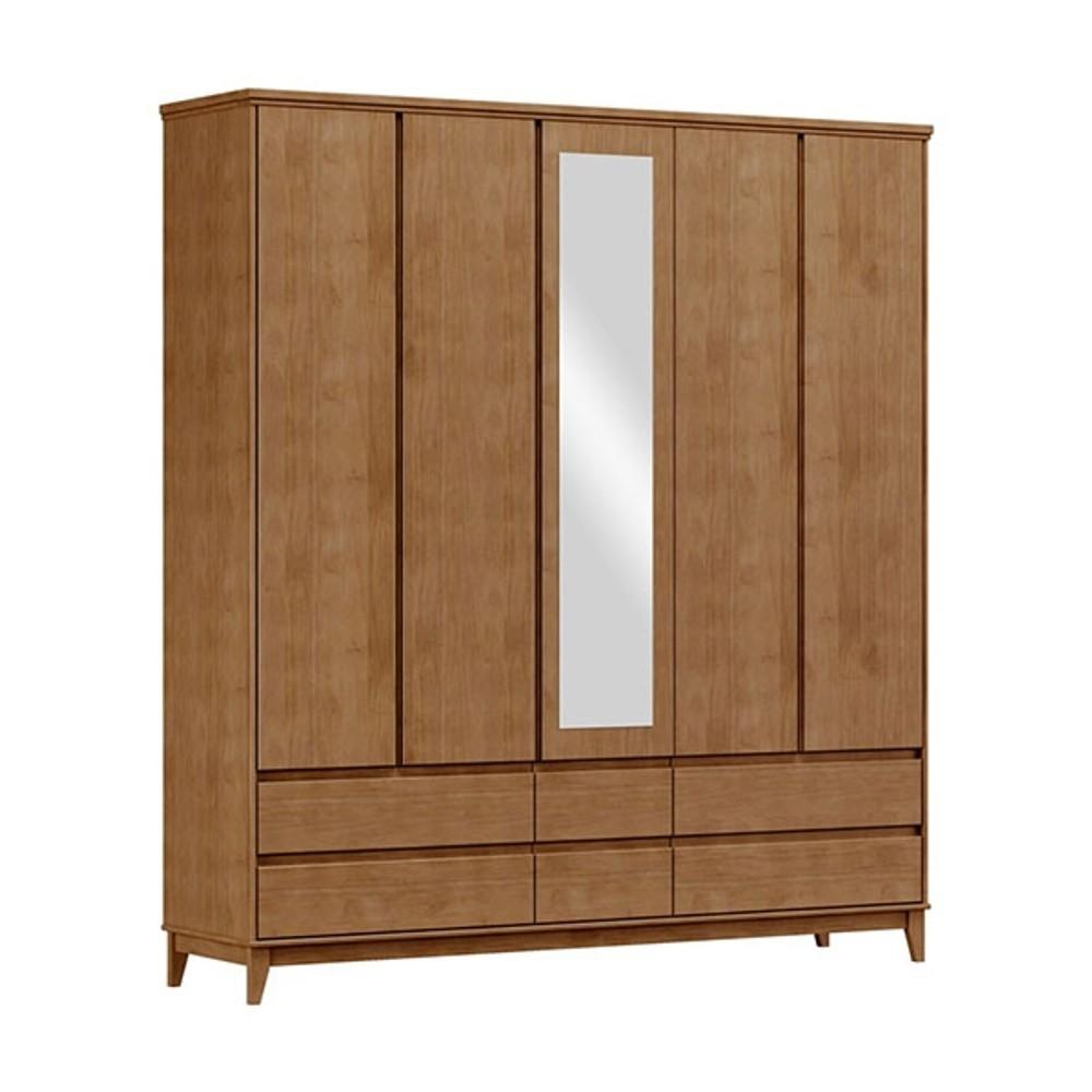 ROPERO PUERTAS CAJONES CON ESPEJO PRATA FN FINESTRA FREIJO ABB-345712