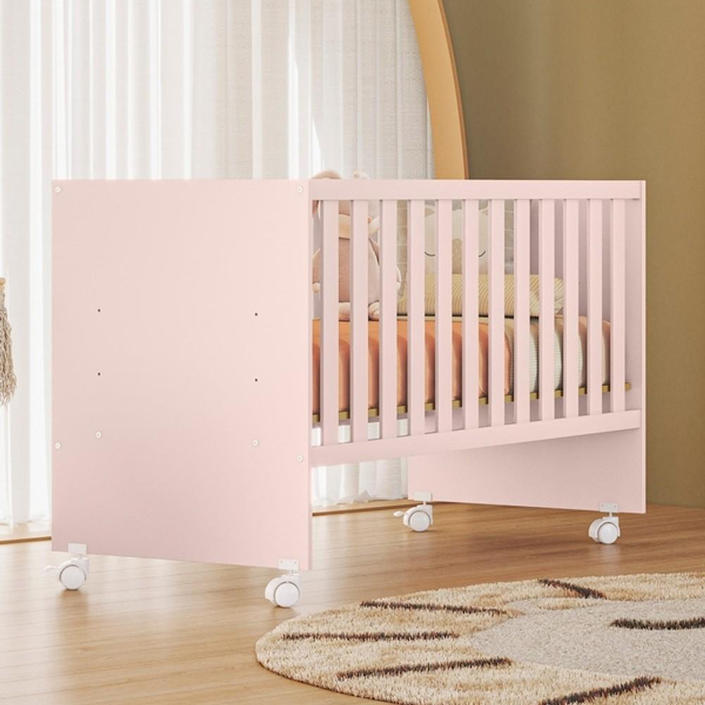 CUNA RECTO CON RUEDITAS QMOVI ROSA ABB-366304