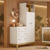 ROPERO CON CÓMODA PUERTAS CAJONES FLORA QMOVI BLANCO ABB-366335