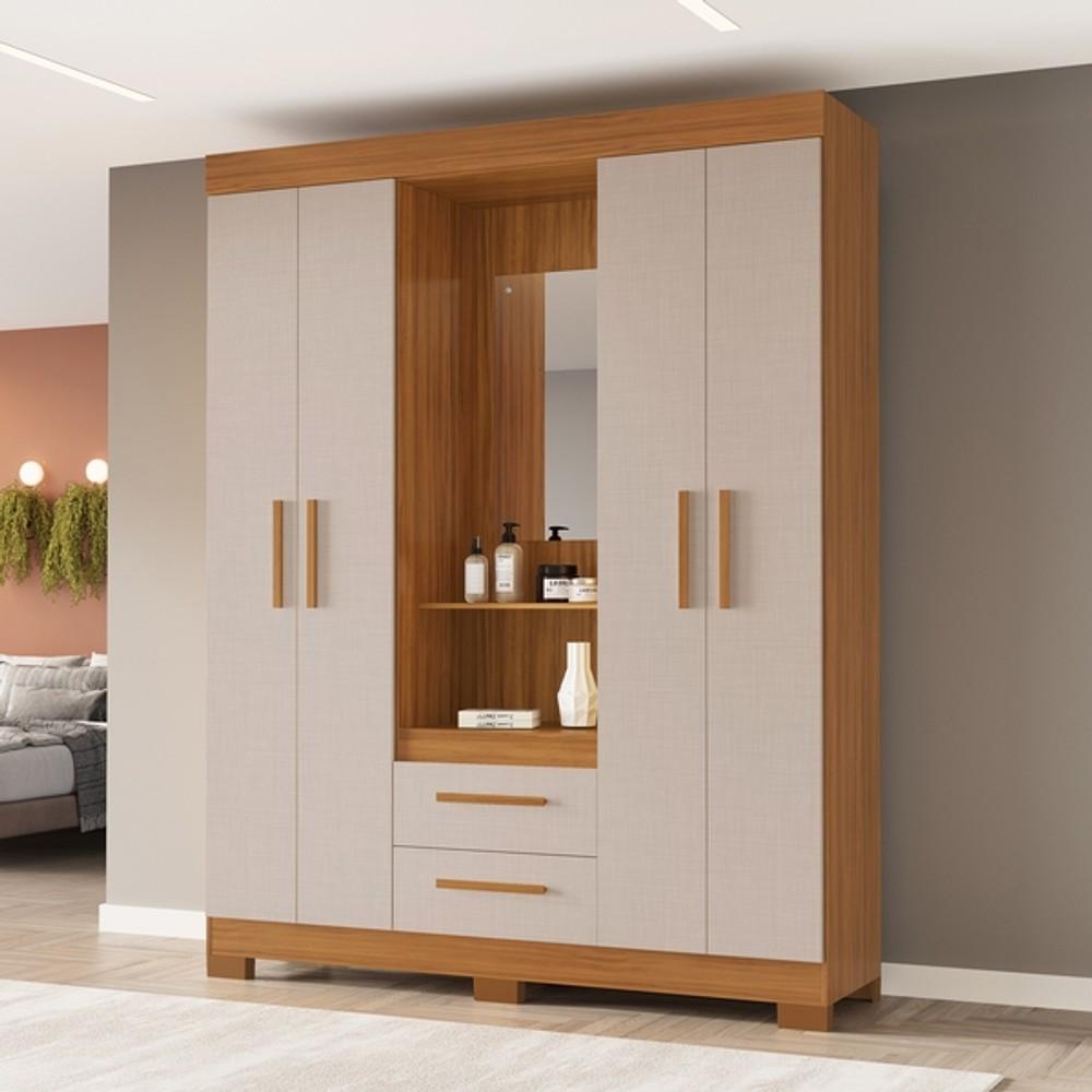 ROPERO PUERTAS CAJONES CON ESPEJO CAPELINHA NT NOTAVEL FREIJO|OFF WHITE ABB-366410