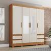 ROPERO PUERTAS CAJONES CON ESPEJO BE HENN CINAMOMO|OFF WHITE ABB-366557