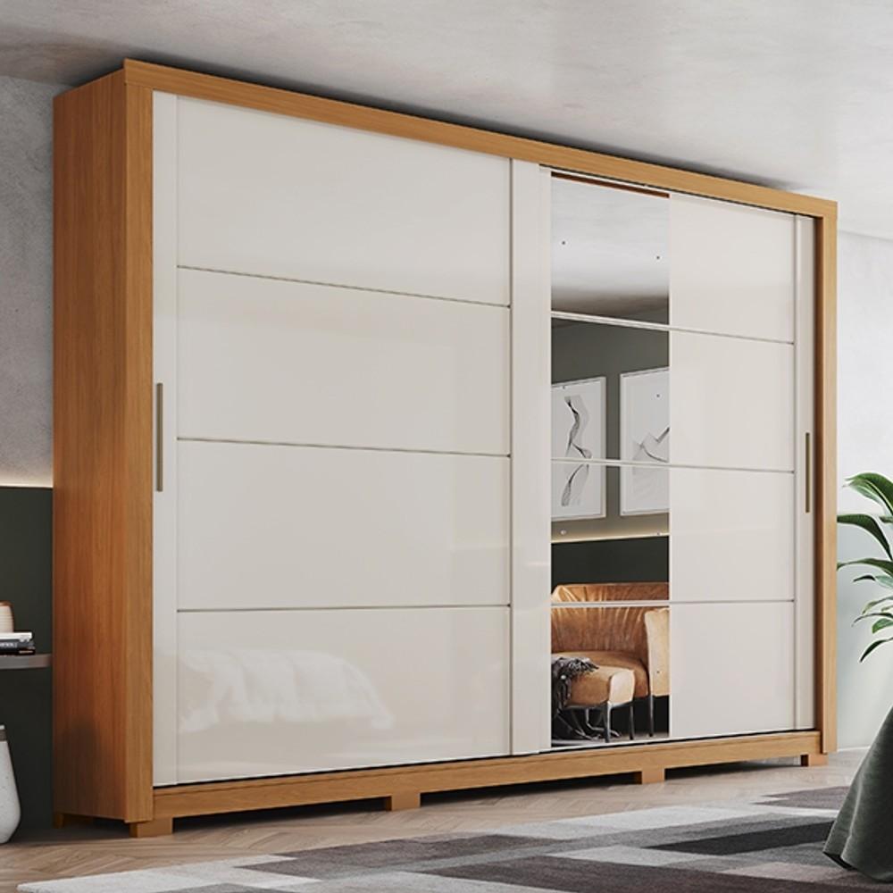 ROPERO PUERTAS CORREDIZAS CON ESPEJO PALACE DE HENN CINAMOMO|OFF WHITE ABB-366625