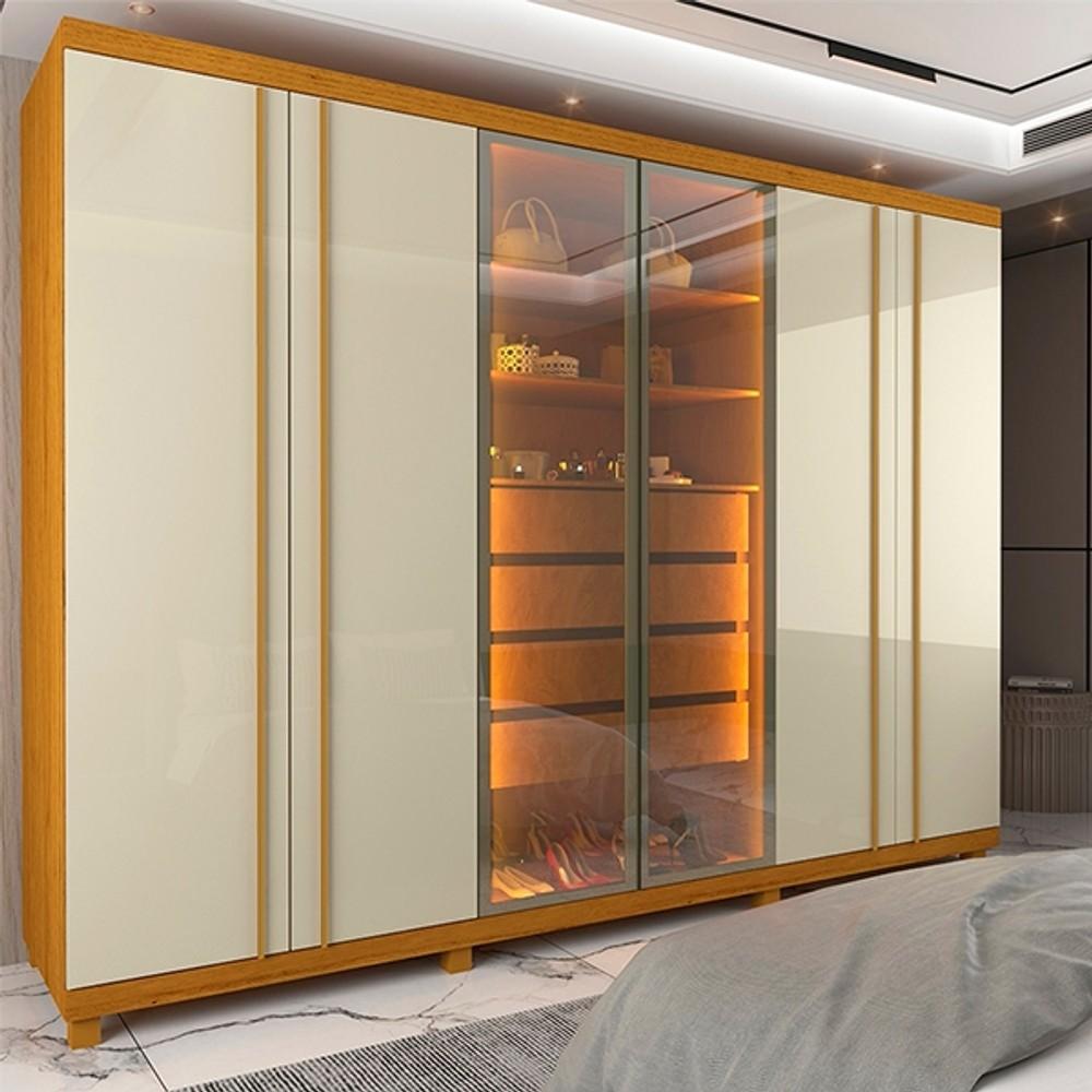 ROPERO PUERTAS PUERTAS REFLECTA LED Y PATAS ABSOLUT NEW GELIUS NATURE|OFF WHITE ABB-367288