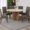 CONJUNTO COMEDOR REDONDO ARREDONDADO CON VIDRIO VERTICE SILLAS MADERA NINA HENN OFF ABB-367646