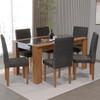 CONJUNTO COMEDOR SILLAS CHILE INDEKES FREIJO | NEGRO | TELA GRAFITE ABB-367745