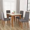 CONJUNTO COMEDOR SILLAS SUECIA INDEKÉS FREIJO | OFF WHITE | TELA TITANIO ABB-367752