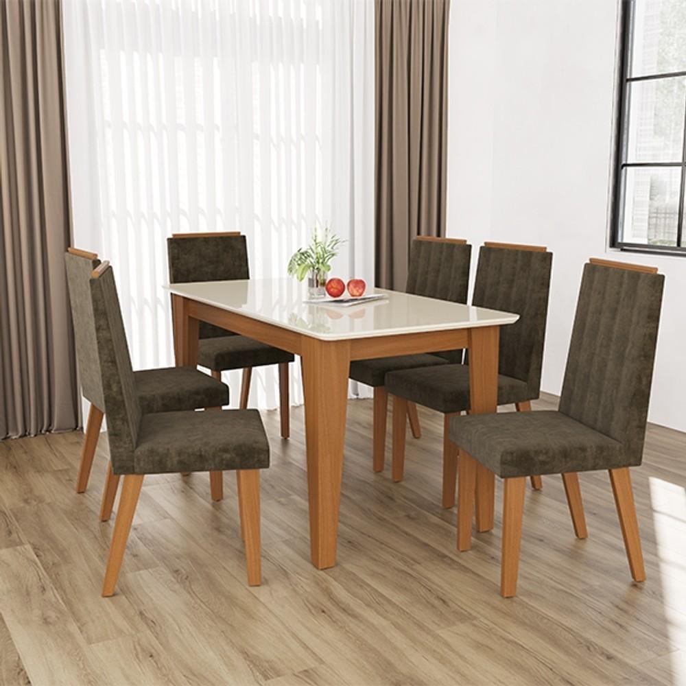 CONJUNTO COMEDOR SILLAS SUECIA INDEKES FREIJO | OFF WHITE | CAPUCHINO ABB-367769