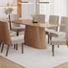 CONJUNTO COMEDOR ARREDONDADO CON VIDRIO OLIVIA SILLAS MADERA ANNE HENN NATURE/MADERA/COR ABB-369169