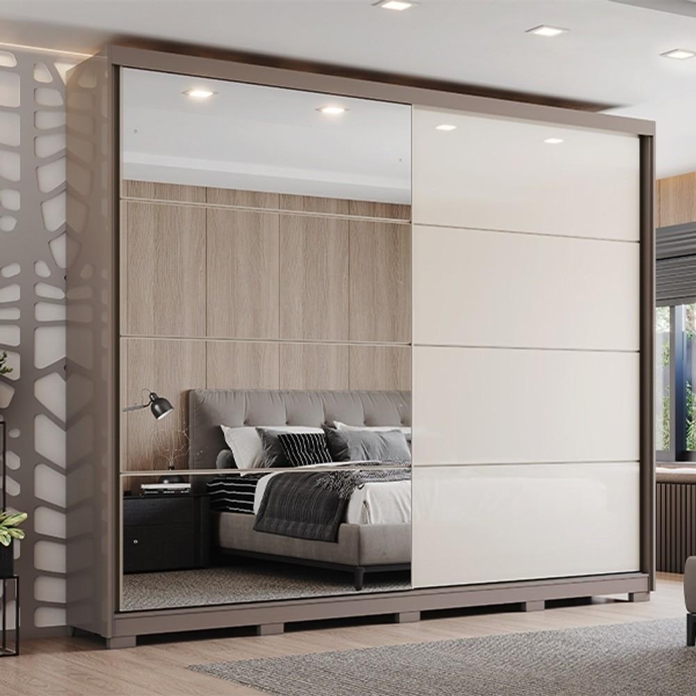 ROPERO PUERTAS CORREDIZAS CON ESPEJO D HENN AVELA | OFF WHITEROPERO PUERTAS CORREDI ABB-365000