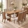 CONJUNTO ADRIANA REDONDEADO CON VIDRIO SILLAS MADERA ANNE NATURE| OFF WHITE| MADERA| CAR ABB-369145