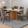 CONJUNTO COMEDOR LARAH ARREDONDAO CON VIDRIO CON SILLAS MADERA MAITE HENN CINAMOMO|M ABB-369176