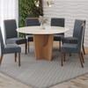 CONJUNTO COMEDOR VERTICE REDONDO CON VIDRIO SILLAS MADERA NINA HENN NATURE|OFF WHIT ABB-369183