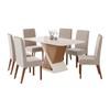 CONJUNTO COMEDOR SOLUS REDONDEADO SILLAS MADERA NINA HENN NATURE/OFF WHITE/MADERA/LI ABB-369213