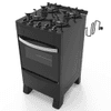 COCINA A GAS TOKYO BRAVO GLASS NEGRO 4H C/ENCENDIDO HORNO 50 LTS LIMPIA FACIL COTOBRA4HLNG-RE