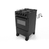 COCINA A GAS TOKYO DALLAS GLASS NEGRA 4H C/ENCENDIDO HORNO LIMPIA FACIL COTODA4HLNG-RE
