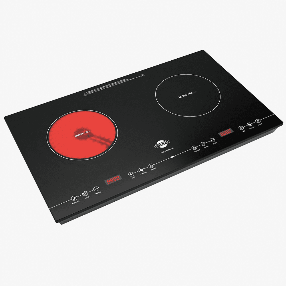 PLACA DUAL VITRO TOKYO TOKDUALI 2ZONAS 1 INDUCC 1 INFRARROJO COTOKDUALII