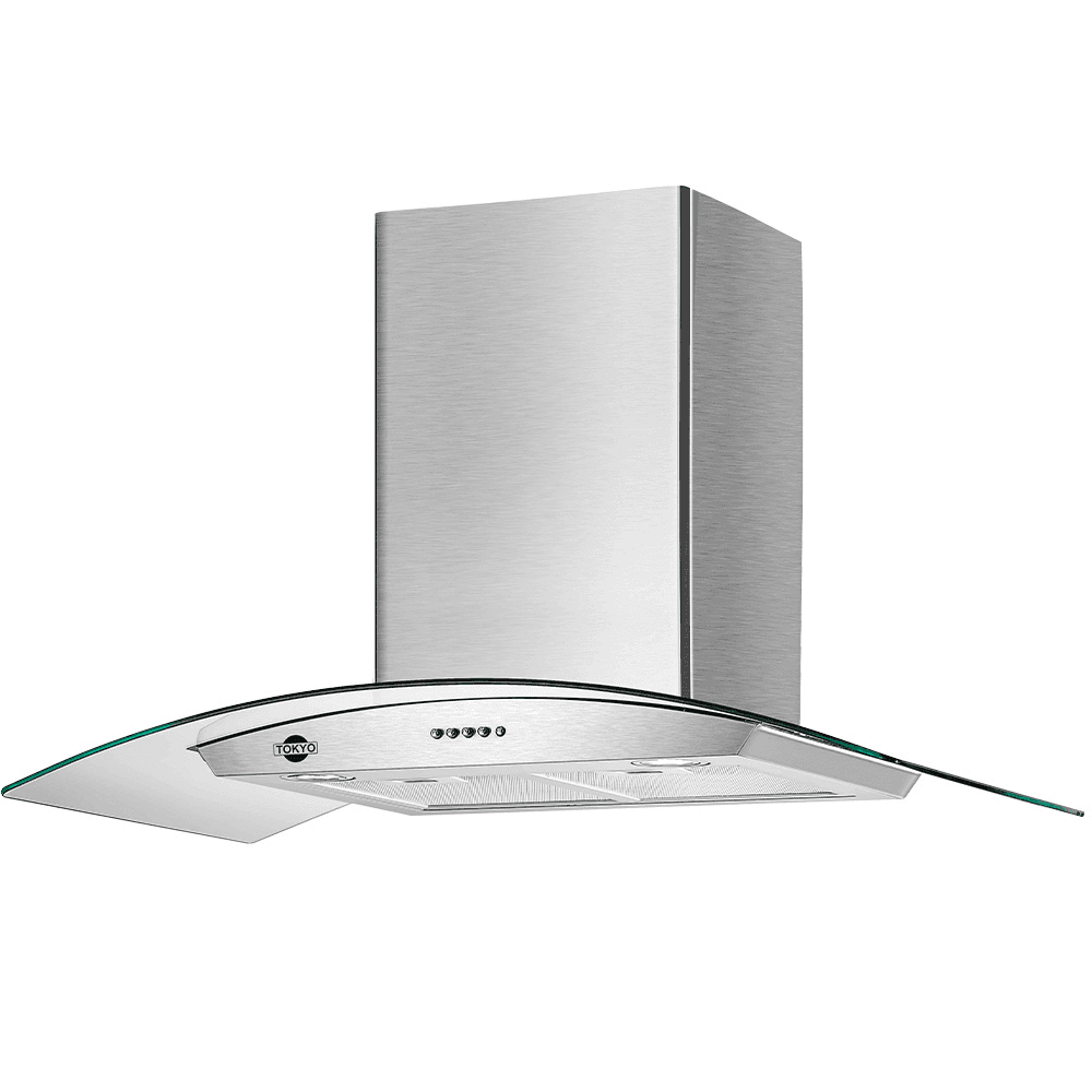 CAMPANA VIDRIO CURVO INOX TOKYO VIDRIO CURVED90 5/6H EDTCC6H