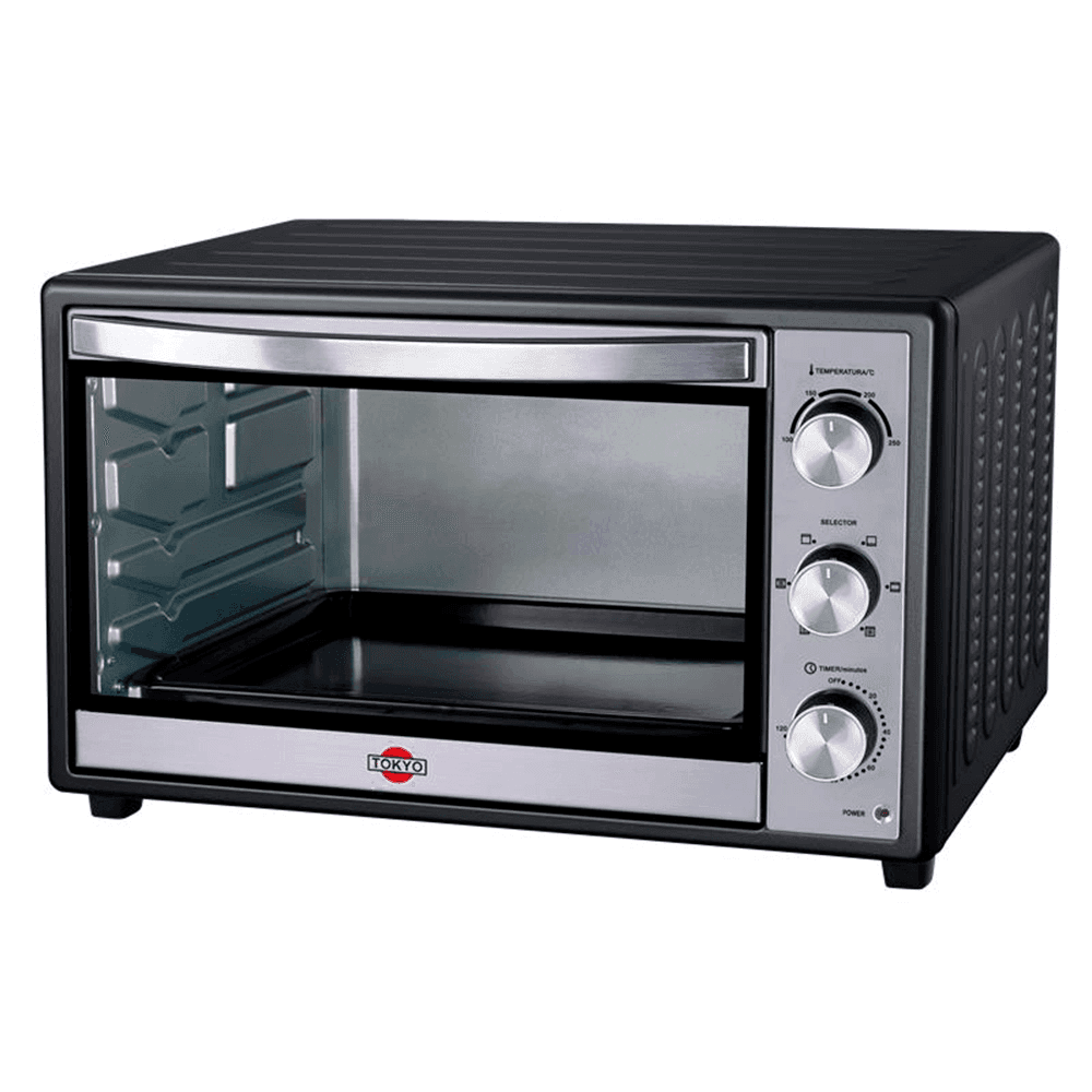 HORNO ELECTRICO TOKYO LISTO PLUS 66LTS NEGRO 2REJ/1BAND/1REC.MIG./1AGARRAD.+SELE EDTHE66L