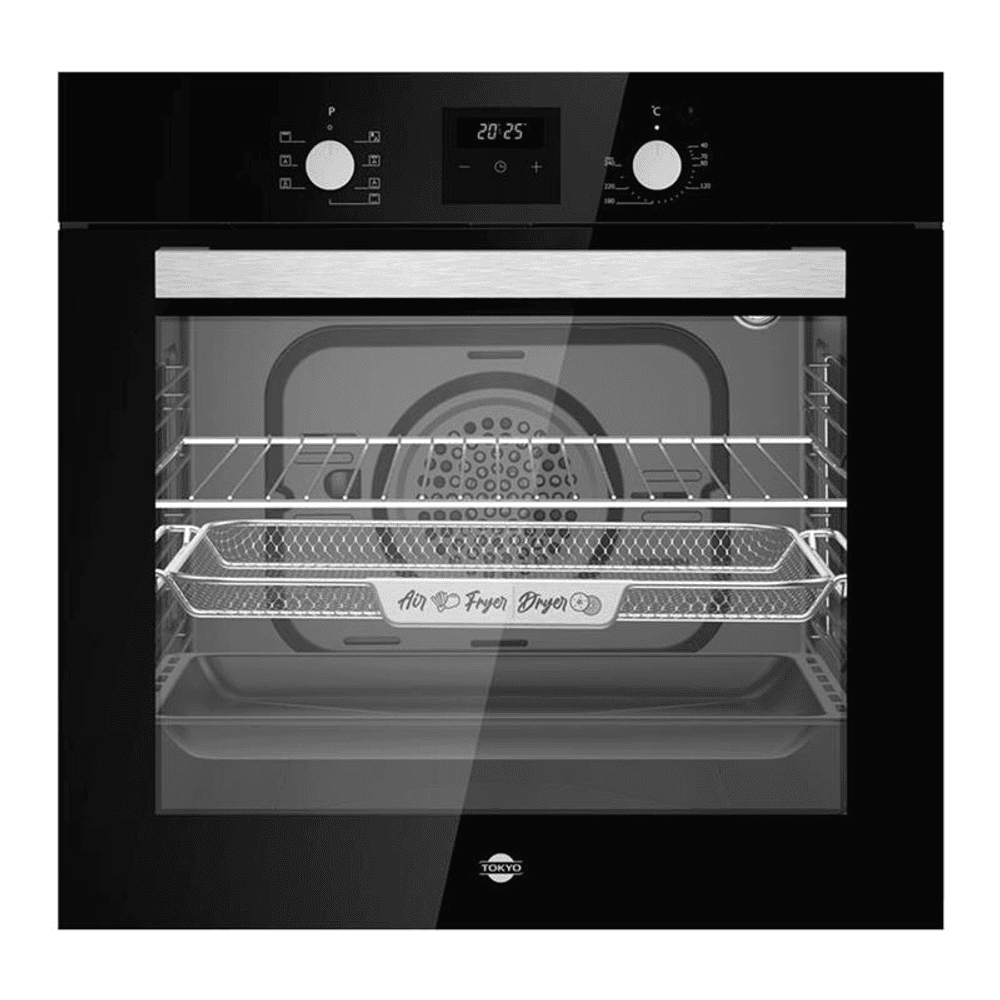 HORNO ELEC EMPOTRABLE TOKYO ELISA BLACK 60L INOX DIGITAL CON CONVECTOR Y ESPIEDO EDTHELISAB