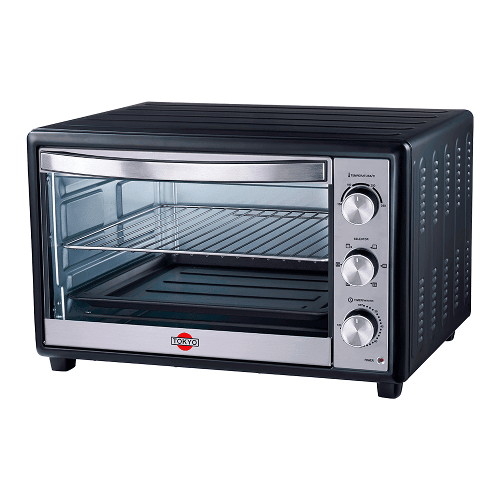 HORNO ELECTRICO TOKYO LISTO PLUS 46LTS NEGRO 2REJ/1BAND/1REC.MIG./1AGARRAD. 250 EDTHELISTOP