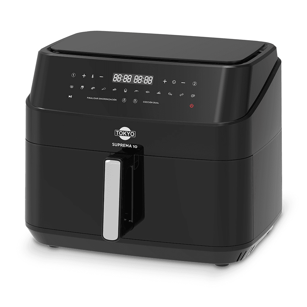 AIR FRYER TOKYO SUPREMA 10LTS DOBLE CANASTA C/DIVISOR EXTRAIBLE 200°C 2400W EDTOKAFRYER10L