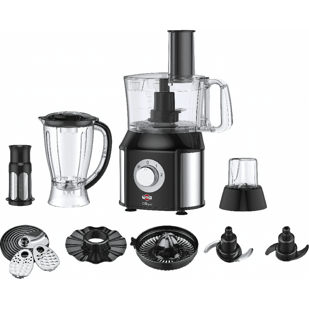 MULTIPROCESADOR TOKYO MICHEF PRO 10 ACCESORIOS 6 FUNCIONES EN 1 500W EDTPRMICHEFPRO-N