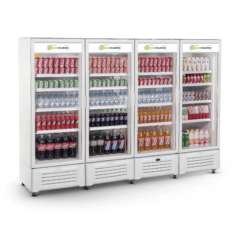 VISICOOLER ECOSILKON 4 PUERTAS DE VIDRIO C/ LUZ LED MOD VCM4P BL GVEVCM4P