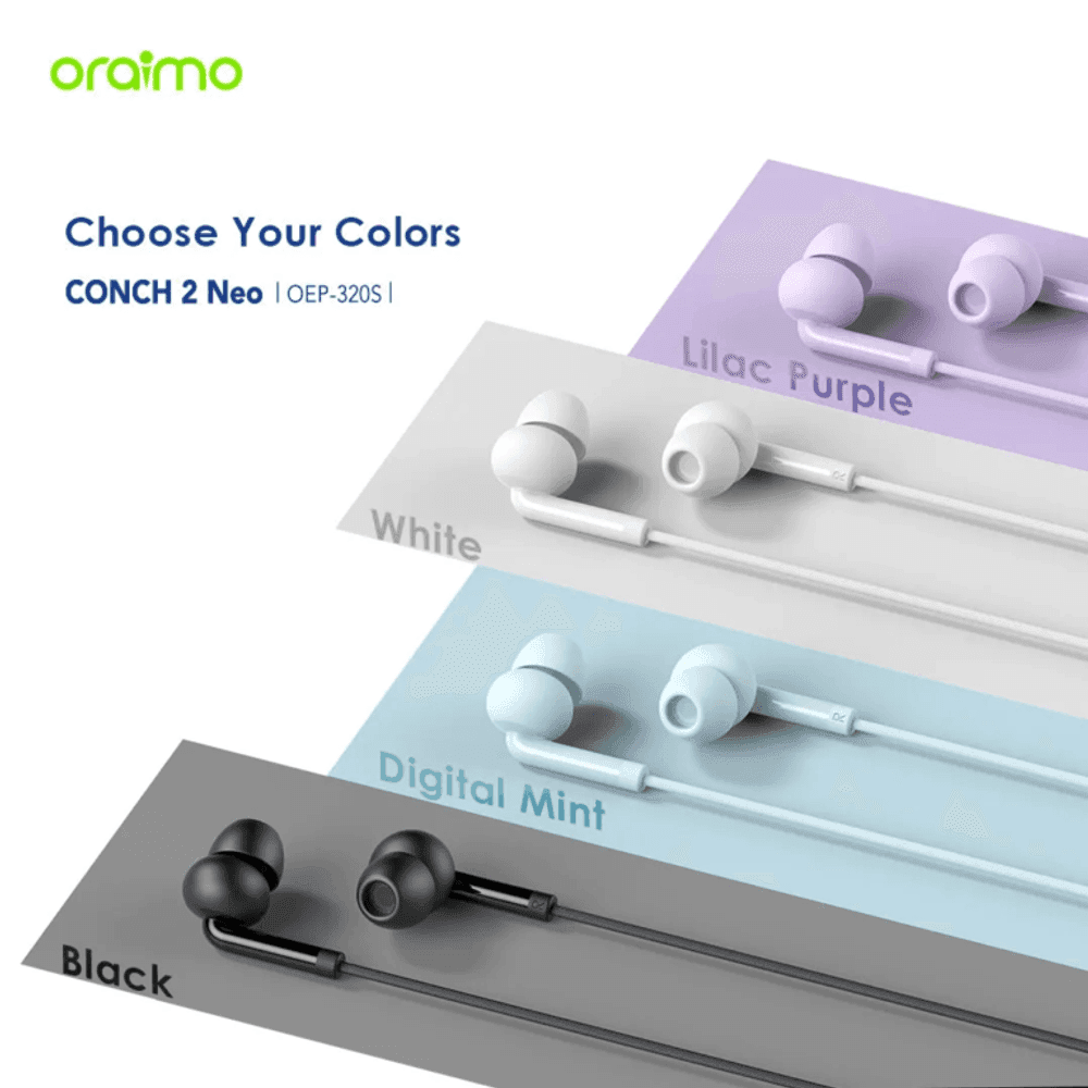 Auricular Con Cable Oraimo Aux Deeper Bass Conch 2 Neo Digital Mint OEP-320S-DM