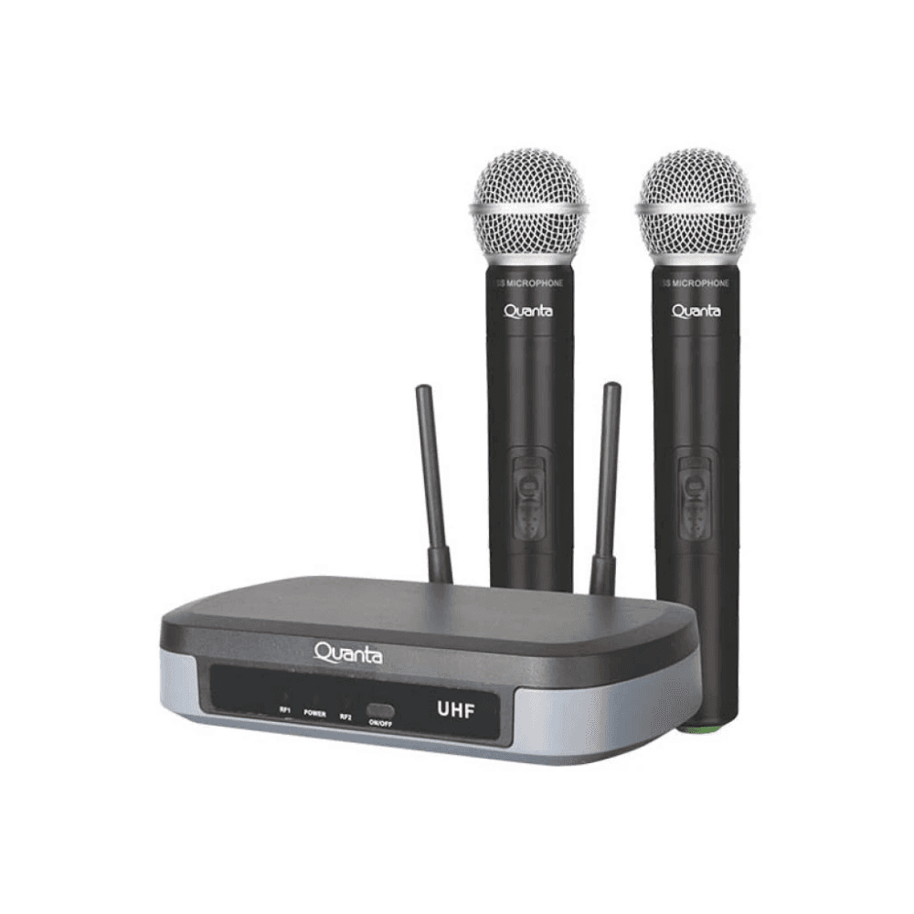 MIC DOBLE INAL UHF QUANTA QTMWU104 60M/500-800MHZ/BIVOLT-NGø QNT-21593