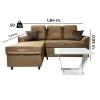 Sofá Unanime New San Lorenzo 2L + Chaise Beige SEL-0539cb6b