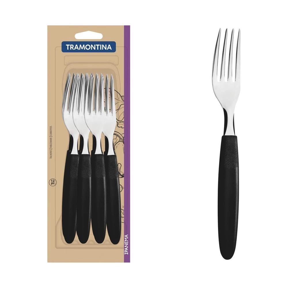 TENEDOR IPANEMA TRAMONTINA NEGRO 12UNID T233621 SEL-068efce9