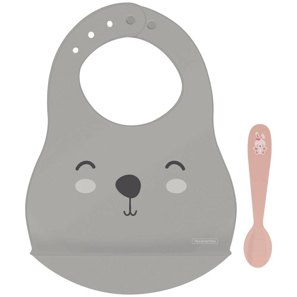 KIT BABERO + CUCHARA INFANTIL 2PZAS LE PETIT TRAMONTINA T237973 SEL-16289f87