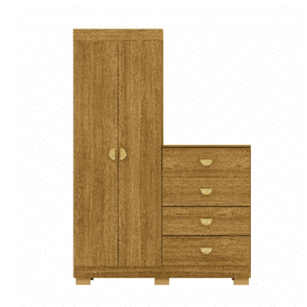Ropero Unanime con Comoda Cristal 2 Puertas Nature SEL-167cf270